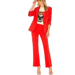 NWOT Anine Bing Frankie Bootcut Cropped Mid Rise Pants Red Size XS